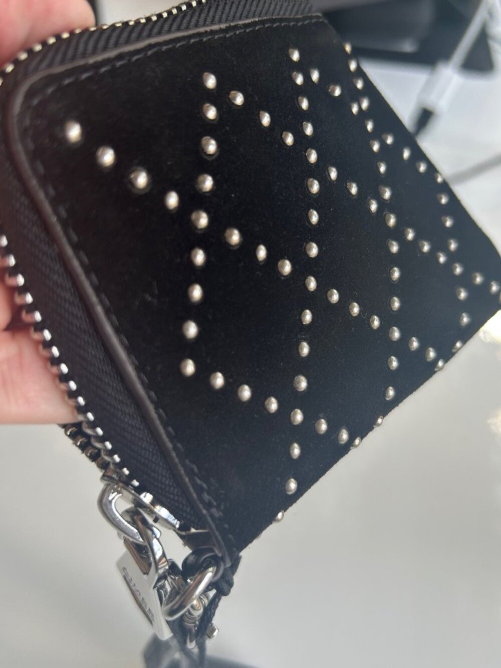 AIMEE KESTENBERG Black Suede Studded Ava Wristlet Wallet NWT - Picture 5 of 11